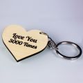 Love Shape Wooden Key Ring Customize Design With Text & Photo Single or Both Side Print (নিজের ছবি বা লেখা দিয়ে লাভ শেপ কাঠের চাবির রিং).