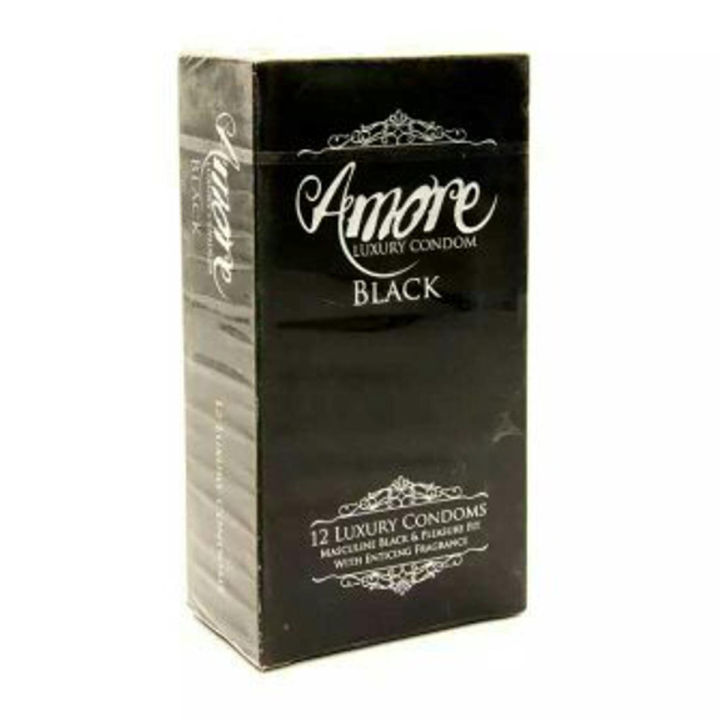 Amore black+ 18 pic condom high dotted