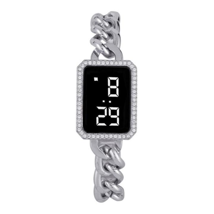 2022 Luxury LED Watch Women Rose Gold Metal Chain Strap Ladies Wristwatch Girls Digital Electronic Clock Relogio Feminino Reloj