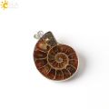 【HOT SALE】 Natural Stones Pendants Ammonite Fossils Seashell Snail Ocean Reliquiae Conch Animal Necklace Statement Men Jewellery E252. 