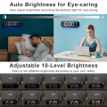 Digital Clock Wall LED Digital Alarm Clock Timing with Remote Control 13.7Inch,Auto Brightness,Dual Alarm Clock & Timer,for Bedroom, Gift.