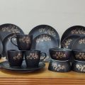 Black Gold Flower Dinner Set 24 Pcs. 