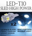 Car Parking LED T10 Light 5 Bulbs White Color -10 Pis Combo. 