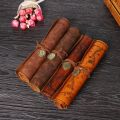 Vintage Pirate Compass Pocket Map Roll Pen Pencil Leather Case Pouch Caribbean Bag.
