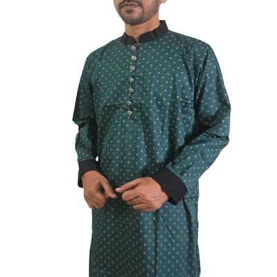 Bottle%20Green%20Panjabi%20for%20Men_Exclusive%20Indian%20Punjabi%20with%20Silver%20Button%20and%20Black%20Sleeves%20-%20Image%202
