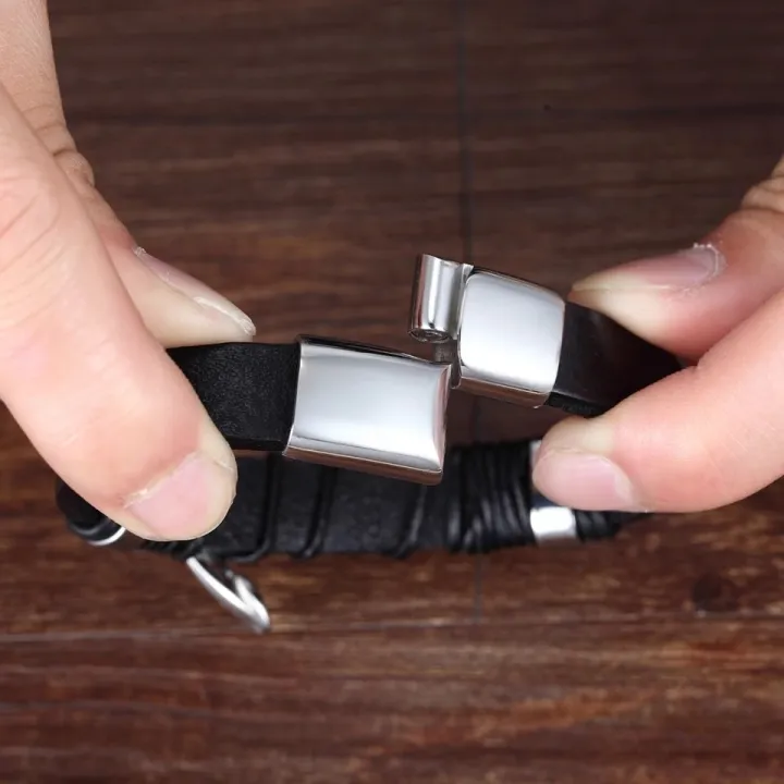 Black%20Braided%20Leather%20Bracelet%20Men%20Stainless%20Steel%20Magnetic%20Clasp%20Male%20Wristband%20-%20Image%203