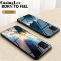Casinglee For Samsung Galaxy A42 Case Couple Starry Moon Glass Protector Meteor Start Back cover for Samsung A42 Phone cases Cover For girls and Boys. 