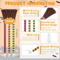 12 Piece Halloween Witch Broom Pencil Colorful Witch Broom Pens Wood Witch Broom Pencil. 