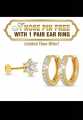 Gold Plated Hoop Earrings with Diamond Stud – Buy 2 Get 1 Free Offer | Stylish Women’s Jewelry. 
