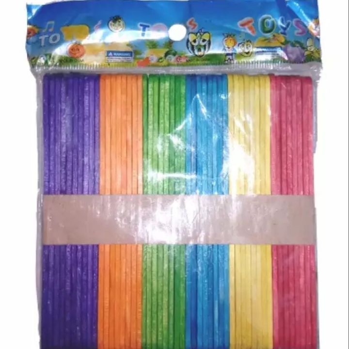 Ice Cream Stick Multicolor ( Wooden) →50pcs Pack