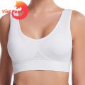 Vist Fox Vest Bra Wide Shoulder Strap Seamless Gather Mesh Back Fitness Bra. 