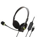 USB Headset with Microphone, On-Ear Headphones with Mic, Lightweight Stereo Bass Headphones, Portable Wired Headphones for PC, Computer, Tablets, Laptops. 