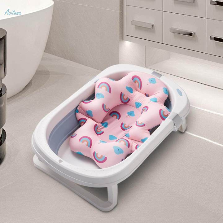 Baby%20Bath%20Cushion,%20Baby%20Bath%20Pad,%20Quick%20Drying%20Non%20Slip%20Kids%20Floating%20Bathing%20Tub%20Seat,%20Infant%20Bath%20Tub%20Pad%20for%20Kids,%20Girls%20Boys,%200-6%20Month%20-%20Image%204