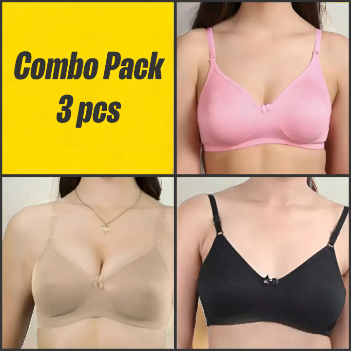 3 Pis Genjir Kaporer Bra / Any Color / Singel Part / Premium Quality / Stylish & Stretchable Thin Stitch Bra For Girls & Women / Bra for women