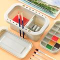 3 in 1 Artist Paint Brush Washer Cleaner,Paint Brush Washer Pot,Paint Brush Washer Basin,Portable Art Pen Wash Barrel Tub with Lid Palette,for Oil Acrylic Watercolor Painting (Multicolor).