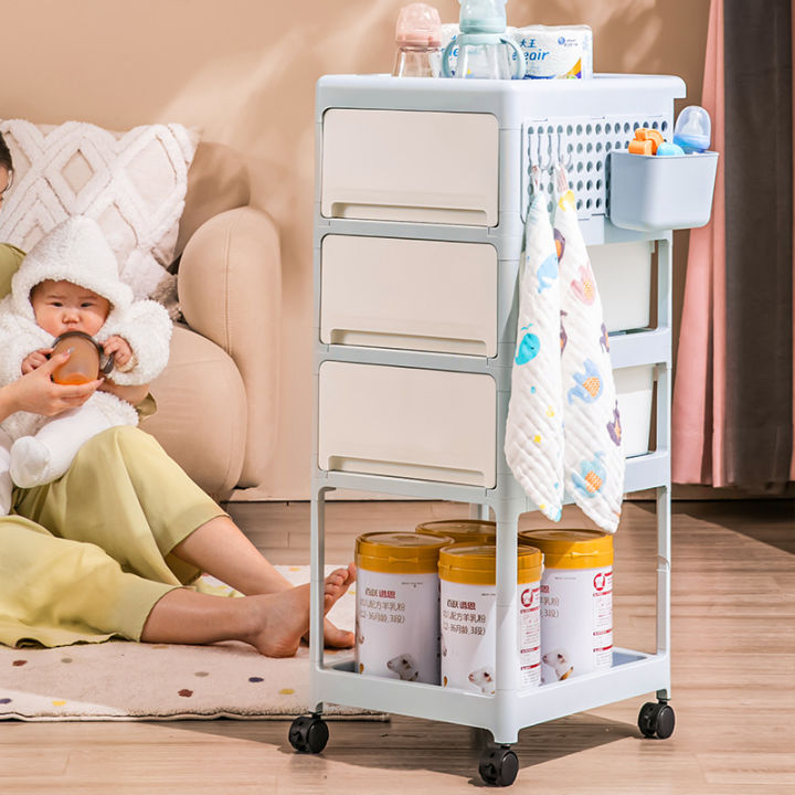 Baby product shelf, baby stroller, bedroom, bedside storage, movable multi-layer snack and bottle storage rack