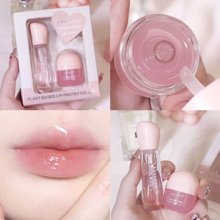 LEE%20INTO%20Strawberry%20Lightweight%20Lips%20Set%20Clear%20Glass%20Moisturizing%20Lip%20Balm%20Transparent%20Lip%20Oil%20Hydrating%20Jelly%20Day%20&%20Night%20Lip%20Mask%20Settle%20-%20Image%203