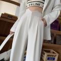 HappyLisa Spring Autumn Ladies Women Long Suit Pants Wide Leg High Waist Floor-Length Loose Pant Female Casual Chic Trousers P06. 