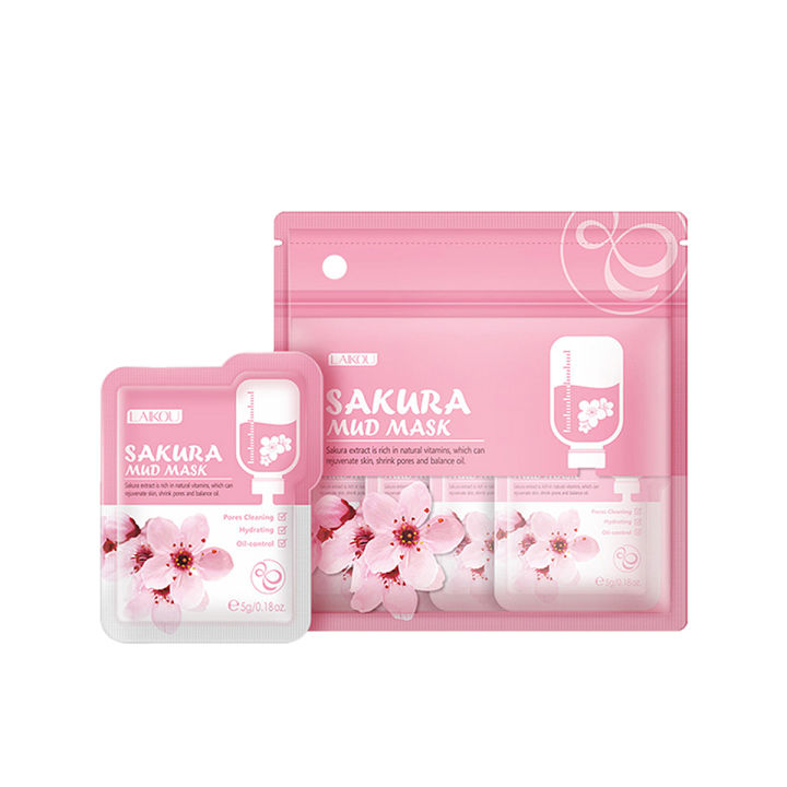 LAIKOU Japan Sakura Mud Mask - 5g [12 PCS Set]