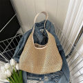 Woven Bag Women's Summer New Fashion Retro Tote Bag Versatile Large Capacity Shoulder Bag Straw Bag.