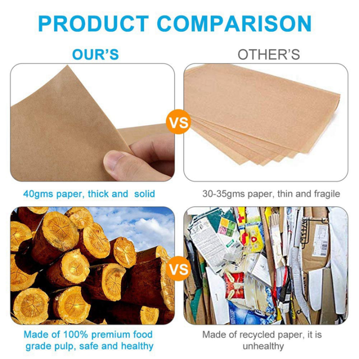 1000Pcs%20Unbleached%20Parchment%20Paper,%20Precut%20Baking%20Liners%20Sheets%20Paper,%20for%20Baking,%20Cooking,%20Air%20Frs,%20Oven,%20Steam%20-%20Image%203