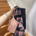 American Retro Autumn Long Sleeve Plaid Shirt Women Spring and Autumn Fashion Brand Sweet Cool College Style polo Collar Shirt Coat. 