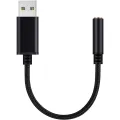USB to 3.5mm Jack Audio Adapter,for PC, PS4,Mac Etc (0.6 Feet,Black). 