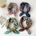 Fashion Cotton Scarf Women Floral Print Neckerchief Small Headscarf Hijab Scarves Female Cute Bandana Head Scarfs Ladies 55x55cm. 