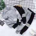 Spring Striped Baby Boys Workout Sweatshirt + Drawstring Sweatpant Sets Kids Tracksuit Child Jumper Pant Jogger Set 2-11 Years. 