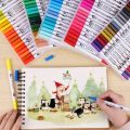 12/24/36/48PCS Colors FineLiner Dual Tip Brush Pens Drawing Painting Watercolor Art Marker Pens School Supplies. 