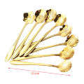 Teaspoon Set of 8 Teaspoons Coffee Tea Spoon Sugar Spoon Stainless Golden.