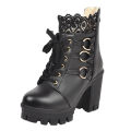 ◎New Style◎Fashion Winter Lace Pure Color High-Heeled Women Ankle Boots Party Shoes. 