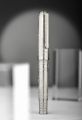 Hongdian 100 Silver Steel Piston Fountain Pen, Iridium Long Blade Fine Nib Calligraphy, Smooth Writing Pen.