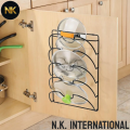 Metal Pot Lid Holder for Organizing Pans, Dishes, and Bakeware with Stable U-Shaped Design. 