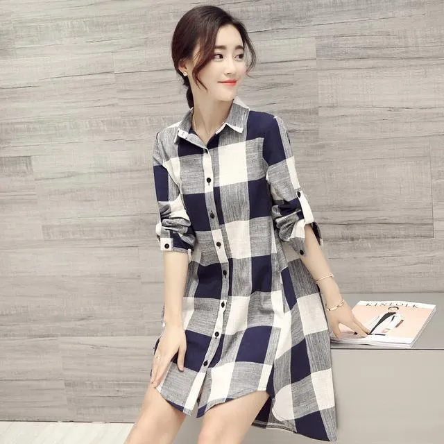 Plaid%20Loose-Fitting%20Shirt%20Mid-Length%20Fashion%20Large%20Size%20Women's%20Shirt%20Spring%20and%20Autumn%20New%20Korean%20Slim%20Fit%20Sun%20Protective%20Clothes%20Coat%20-%20Image%207