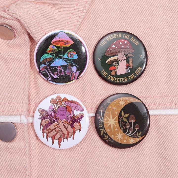 44mm%20Cartoon%20Funny%20Animal%20round%20RED%20SEAL%20Pin%20Button%20Cute%20Mushroom%20Bee%20Cat%20Brooch%20Badge%20Lapel%20Pin%20Clothing%20Ornament%20Gift%20-%20Image%203