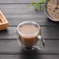 Double Wall Coffee Glass Mug With Handle (250 ml).