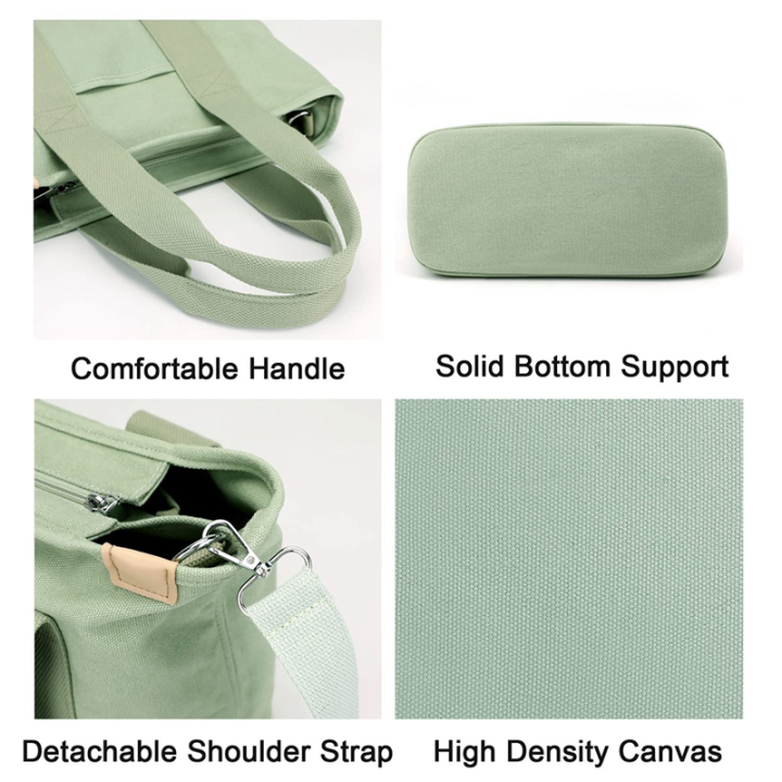 Multi-Pocket%20Tote%20Bag%20with%20Zipper,%20Canvas%20Japanese%20Handmade%20Handbag%20with%20Compartments,%20Multifunction%20Green%20Durable%20Easy%20to%20Use%2032%20X%2014%20X%2029cm%20-%20Image%209