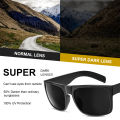 JULI XL Big Wide Head Mens Dark Black Sunglasses for Men Extra Large Square Sun Glasses 004. 