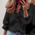 L-5XL Plus Size Women Blouse For Women 2023 Autumn Winter Large Pullover Oversized Long Sleeve Basic Shirts Tees Female Clothing.