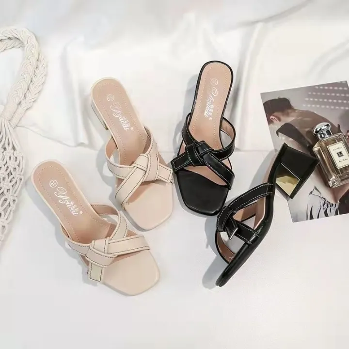 Birthday%20Slippers%20for%20Women%20Leather%20Outdoor2023New%20Mid%20Heel%20Chunky%20Heel%20Slip-on%20Lofter%20Sandals%20for%20Women%20-%20Image%205