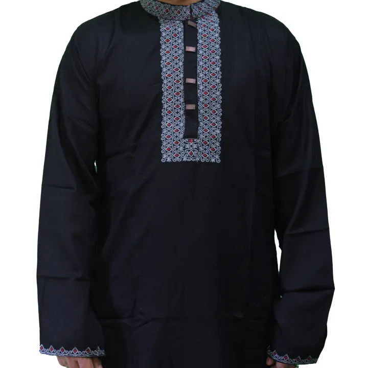 Stylish%20black%20Color%20Men's%20Embroidery%20Punjabi%20-%20Panjabi%20For%20Men%20-%20Image%204
