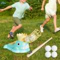 Kids Pitching Machine Baseball Pitcherpitching Machine Automatic Baseball Launcher 6 Baseballs Blue. 