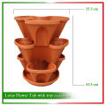 3 Pcs Set Lotus Flower Tub with tray Sandal Wood  - 4 Litre. 