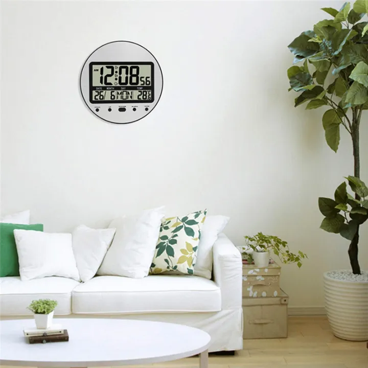 Alarm%20Clock%2012/24%20Hour%20Battery%20Operated%20Self-Setting%20Wall%20/%20Desk%20Mount%20Calendar%20Digital%20Clock%20for%20Bedroom%20Bedside%20Black%20-%20Image%204