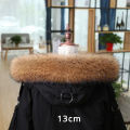 【Pioneer Gong】100% Real Raccoon Fur Collar Scarf Women Men Kids Fluffy 90*20cm Natural Fur Jackets Hood Trim Strips Clothes Accessories 45cm. 
