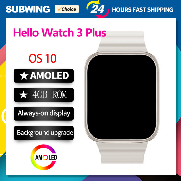 Hello Watch Plus Smart Watch Men AMOLED NFC Compass