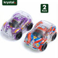 【Krystal】Baby Creative Mini Plastic Pull-Back Toy Car, Colorful Transparent Design, Ages 3+, Safe & Fun Gift.