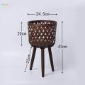 Rattan Basket Floor Planter for Home Office Multifunctional Flower Container.
