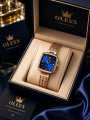 Ladies watch square Dial uniq design Luxury Quartz Watch for Women Stainless Steel Band Wristwatch Reloj Mujer with Box.